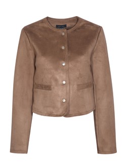 New Look Tan Faux Suede Collarless Jacket £39.99