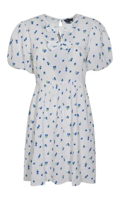 New Look White Textured Blueberry Print Bow Mini Dress £29.99 €39.99
