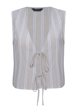 Off White Striped Tie Front Waistcoat £17.99 (930516111)
