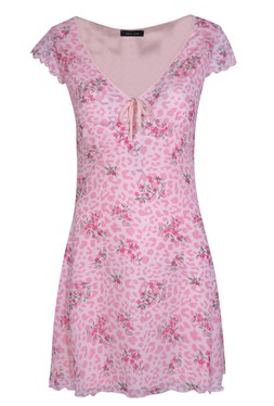 Pink Floral Print Mesh Mini Dress, £25.99 (930701479)