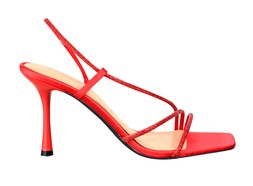 Red Asymmetric Strap Stiletto Heel Sandals, £39.99 (935755460)