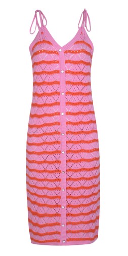 Sunshine Soul Pink Scallop Stripe Pointelle Knit Midi Dress, £28.00 (931486199)