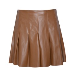 Tan Faux Leather Pleated Mini Skirt, £29.99 (929670618)