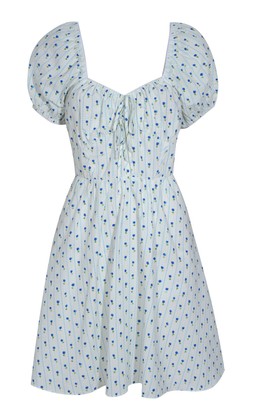 White Floral Print Puff Sleeve Mini Dress, £36.99 (928853019)