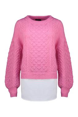 Pink 2 in 1 Cable Crew Neck Jumper