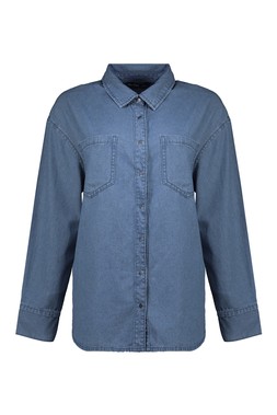 Navy Denim Oversized Shirt