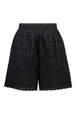 Black Geo Broderie Short