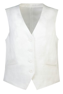 White Linen Co Ord Waistcoat