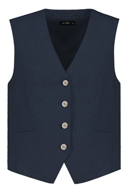 Navy Linen Waistcoat