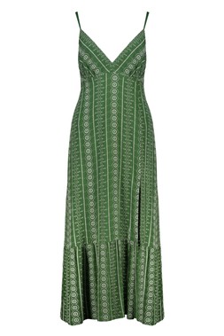 Green Crinkle Tie Sundress