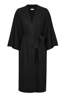 Rise Black Linen Robe