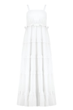 White Pointelle Knit Dress