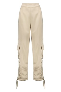 Ivory Satin Wide Trouser