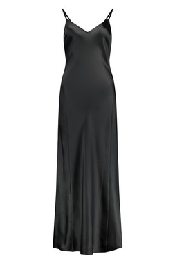 Black Satin Maxi Dress