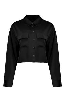 Black Crop Shirt