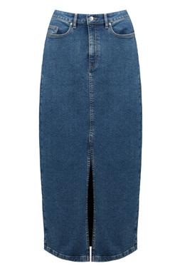 Navy Indigo Denim Maxi Skirt
