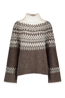Brown Boxy Fairisle Jumper