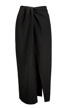 Black Knot Front Ponte Skirt