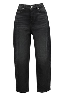 Black Washed Barrel Jean