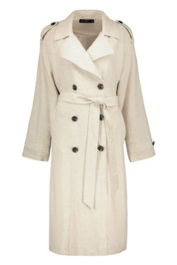 Neutral Linen Trench Coat