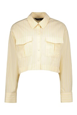 Yellow Stripe Crop Shirt