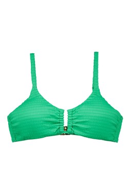 Green Textured Bikini Top
