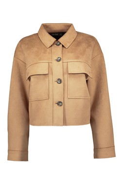 Stone Suede Cropped Jacket