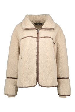 Neutral Borg Zip Through Jacket