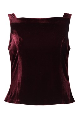 Burgandy Velvet Bow Top
