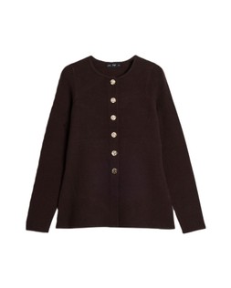 Chocolate Crew Neck Cardigan