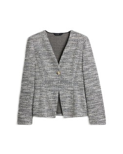 Grey Boucle Salt N Pepper Gold Clasp Cardigan