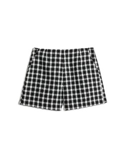 Black Dogtooth Boucle Short