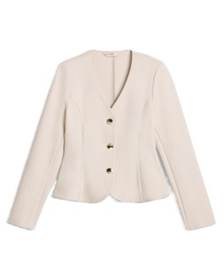 Stone Pebble Ponte Sculpted Jacket