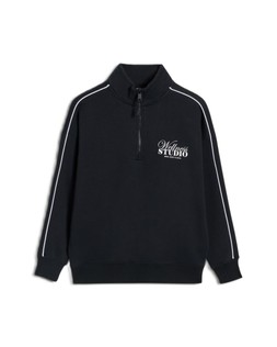 Black Athleisure Training Studio Graphic Sweat