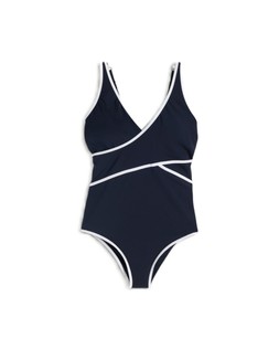 Navy Panelled Swimsuit