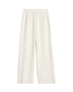 Cream Rib Wide Leg Jogger
