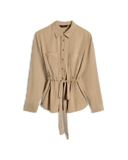 Neutral Tencel Utility Waist Shirt