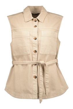 Stone Sleeveless Utility Co Ord Jacket