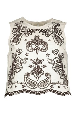 Red Port Ibiza Embroidered Shell Co Ord Top