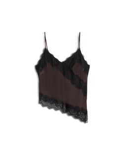 Chocolate Satin Lace Mix Cami