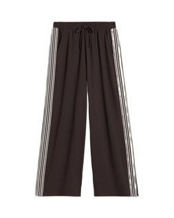 Chocolate Side Stripe Tie Waist Trouser