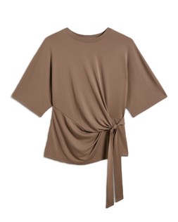 Khaki Side Tie Crop Top