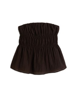 Black Shirred Elastic Top