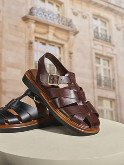 Dune London Lisherman 99 GBP black & red leather www.dunelondon.com