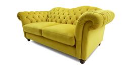 Joules Windsor three-seater sofa in yellow velvet, available exclusively at DFS