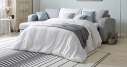 House Beautiful Layla Left Hand Facing Chaise End 3 Seater Deluxe Sofa Bed in Silver