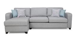 House Beautiful Layla Left Hand Facing Chaise End 3 Seater Deluxe Sofa Bed in Silver