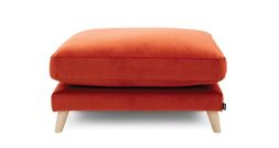 Grand Designs Farnham footstool in terracotta velvet, available exclusively at DFS