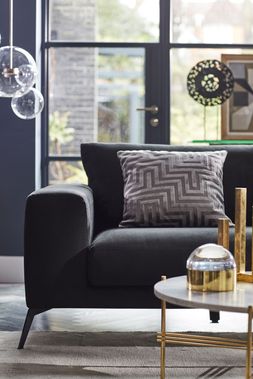 Lexia Left Hand Facing Arm Open End Corner sofa in Black velvet