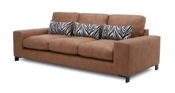 Willow three-seater sofa in tan Woodland Plain leather look fabric